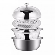 4 PCS Stainless Steel Colander, Grater, Mixing Bowl Set